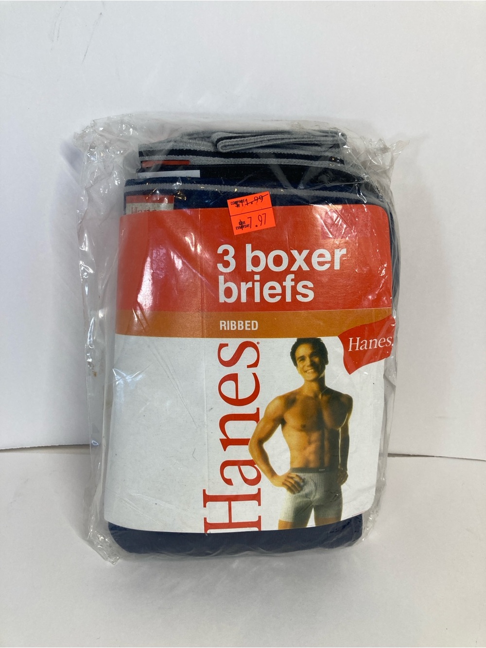New Old Stock Hanes Men’s 3 Boxer Briefs XL Ribbed Underwear 2006
